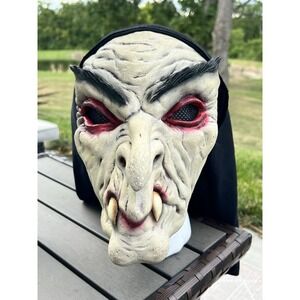 Paper Magic Corp Raging Reaper Mask Halloween Costume Vtg 2003 Adult Zombie Hood